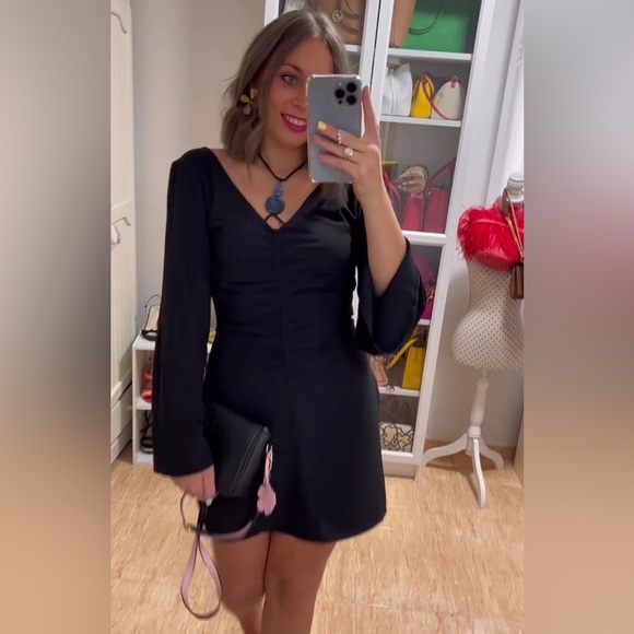 Zara Black Stone Mini Dress - Picture 4 of 16